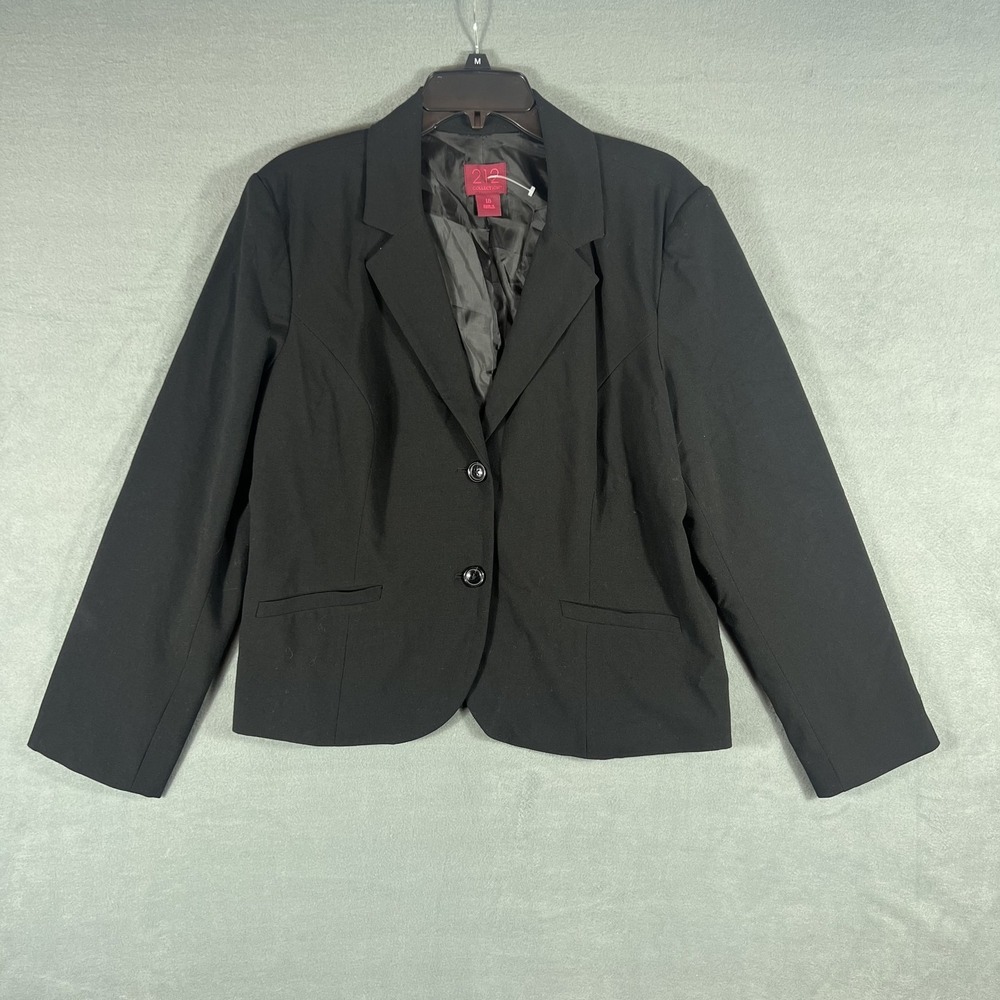 212 Collection Women's Black Single Breasted Blazer Jacket Size 18 Business